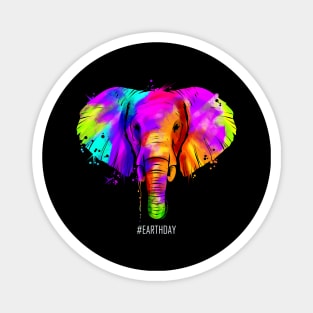 Colorful African Elephant Animal For Earth Day Magnet